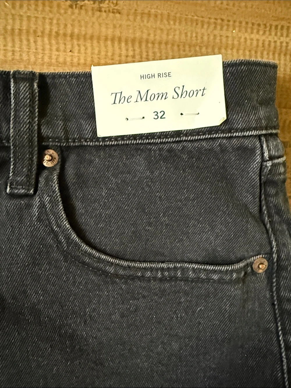 Abercrombie & Fitch Black Frayed Hem Denim Shorts - Picture 2 of 4